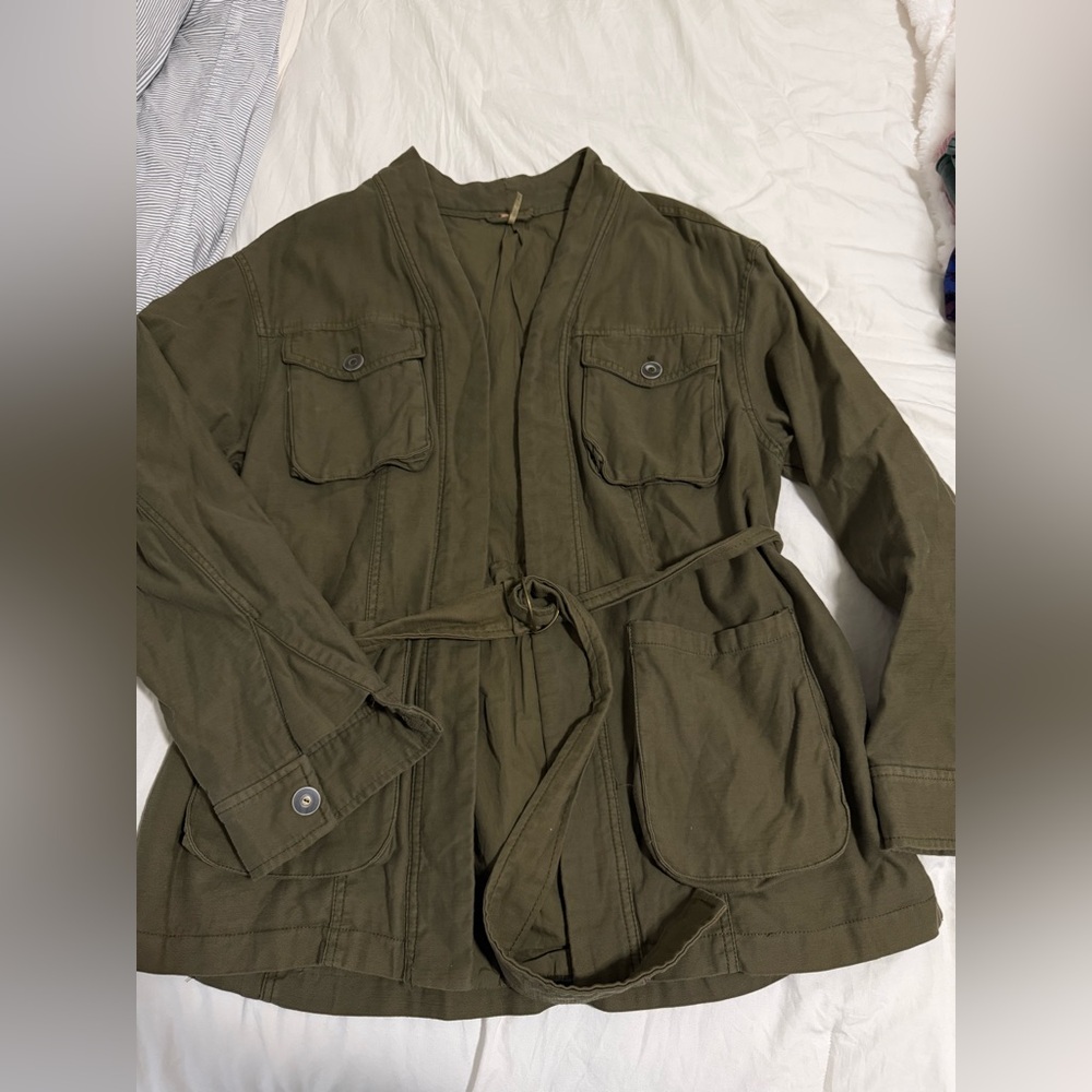 Free People army style jacket with belt